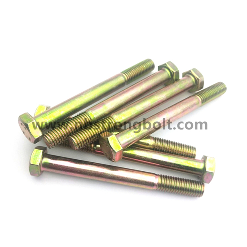 DIN931HEX BOLT YELLOW ZINC