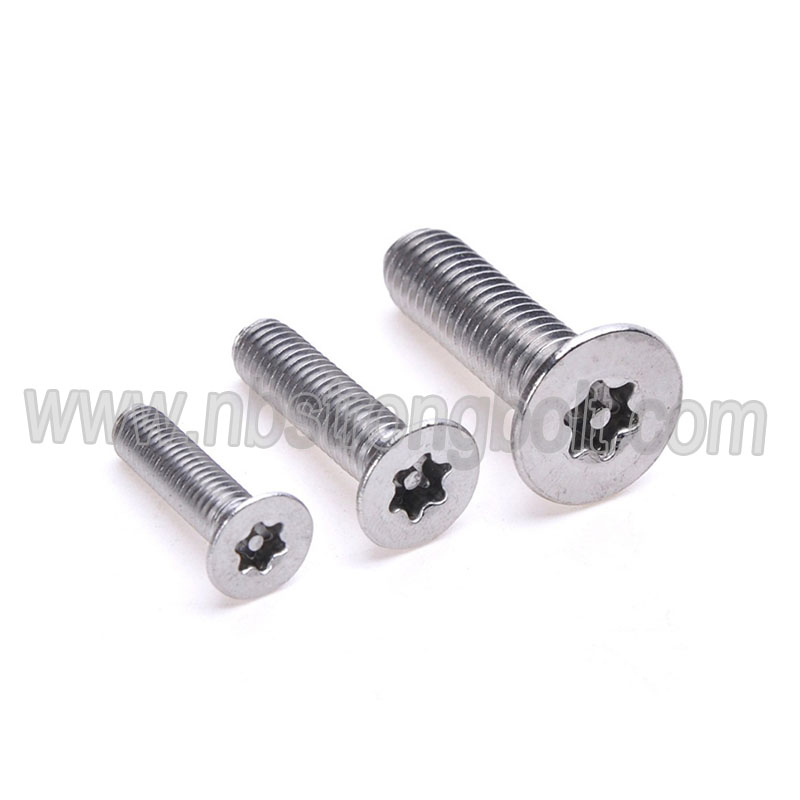 Steel Six-Lobe Countersunk Flat Head Anti-Theft Machine Scre